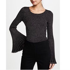Like New Milly Metallic Flare Sleeve Sweater Shirt